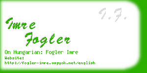 imre fogler business card